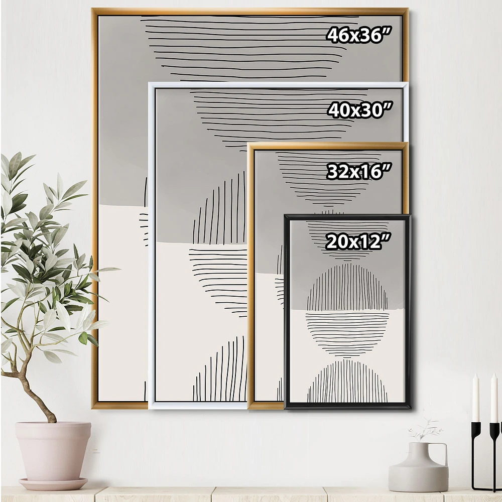 Minimal Geometric Lines and Circle IX  Wall Art