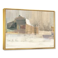 Winter on the Farm house  Canvas Art