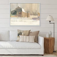 Winter on the Farm house  Canvas Art