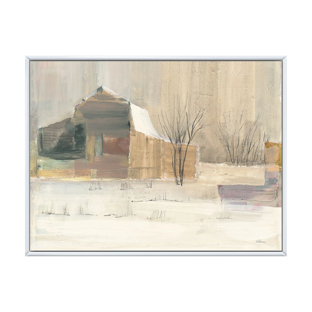 Winter on the Farm house  Canvas Art