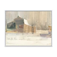Winter on the Farm house  Canvas Art