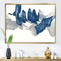 Gouache Sapphire on Gray  Canvas Wall Art