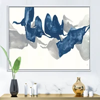 Gouache Sapphire on Gray  Canvas Wall Art