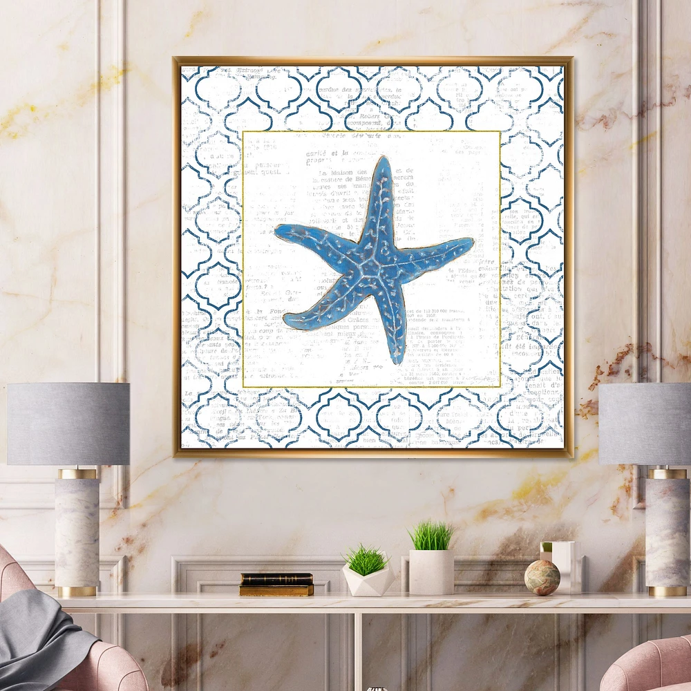 Toile  « Navy Starfish with Gold »