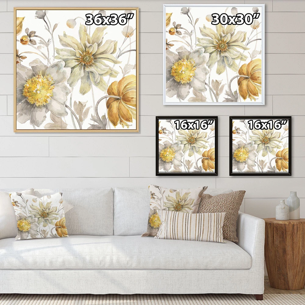 Fields of Gold Watercolor Flower V  Canvas