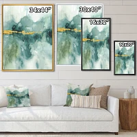 Blue Watercolor Impression with Gold  Wall Art