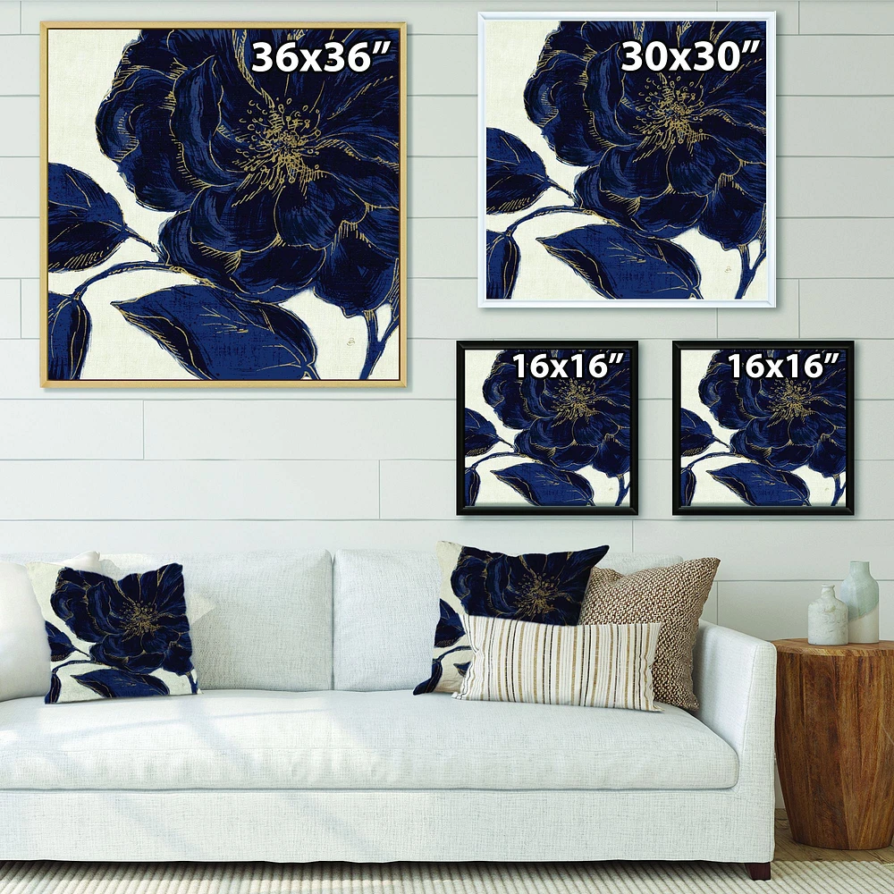Dark Rose Gilded Gold  Canvas Wall Art Print