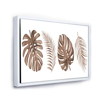 Tropical Monstera and Palm Leaf Terracotta  Wall Art