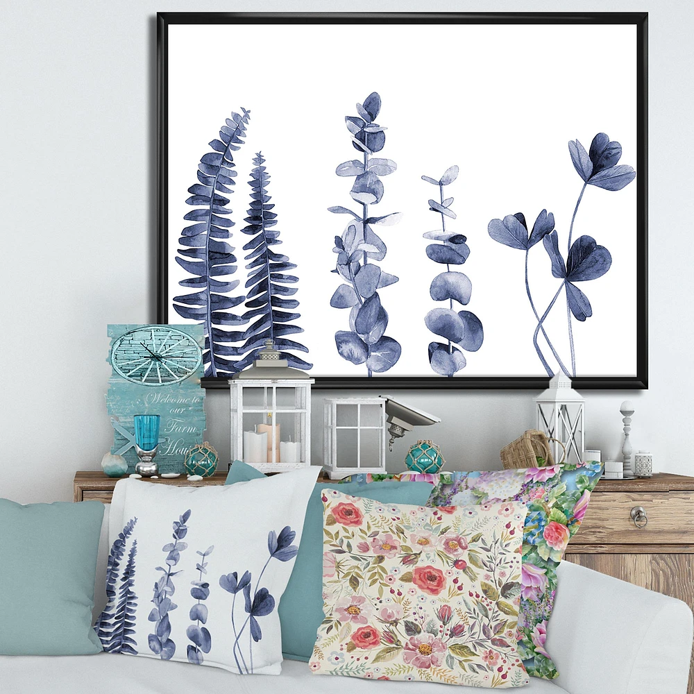 Navy Blue Eucalyptus I Wall Art