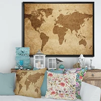Ancient Map of The World V Canvas Wall Art
