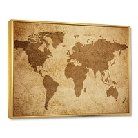 Ancient Map of The World V Canvas Wall Art