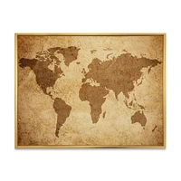 Ancient Map of The World V Canvas Wall Art