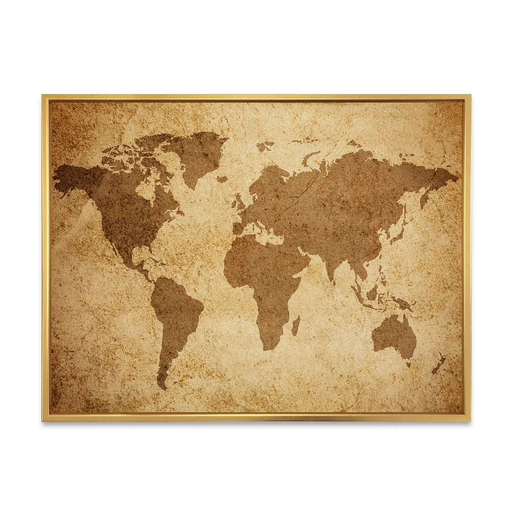 Ancient Map of The World V Canvas Wall Art