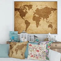 Ancient Map of The World V Canvas Wall Art