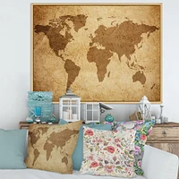 Ancient Map of The World V Canvas Wall Art