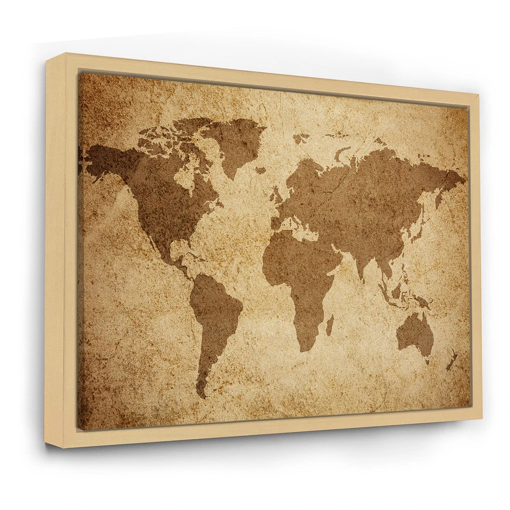 Ancient Map of The World V Canvas Wall Art