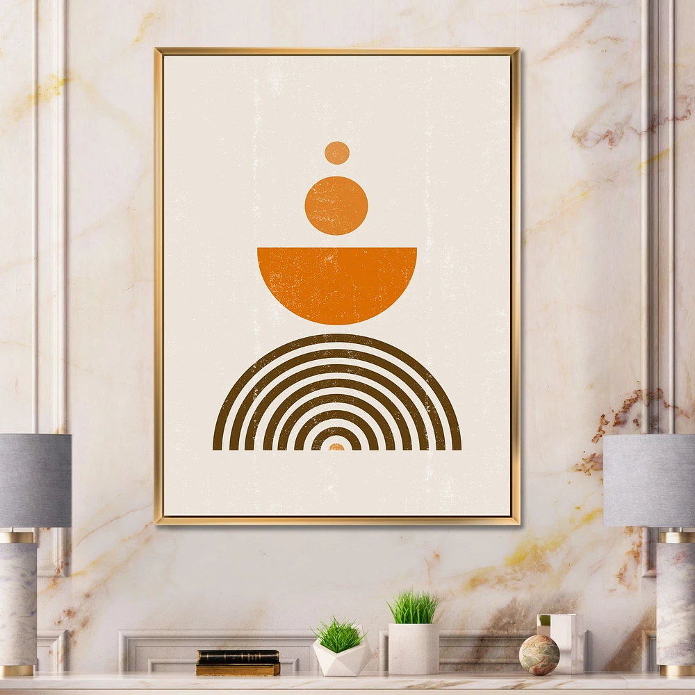 Abstract Rainbow Sun and Moon Earth Tones V  Wall Art