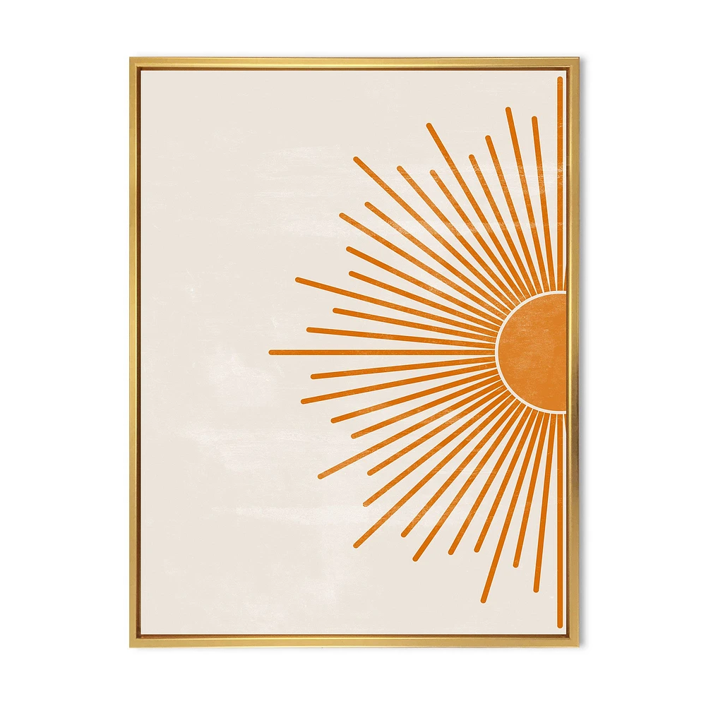 Orange Sun Print I  Canvas Wall Art