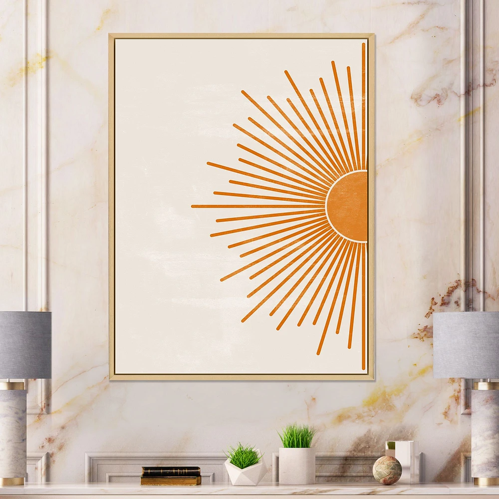 Orange Sun Print I  Canvas Wall Art