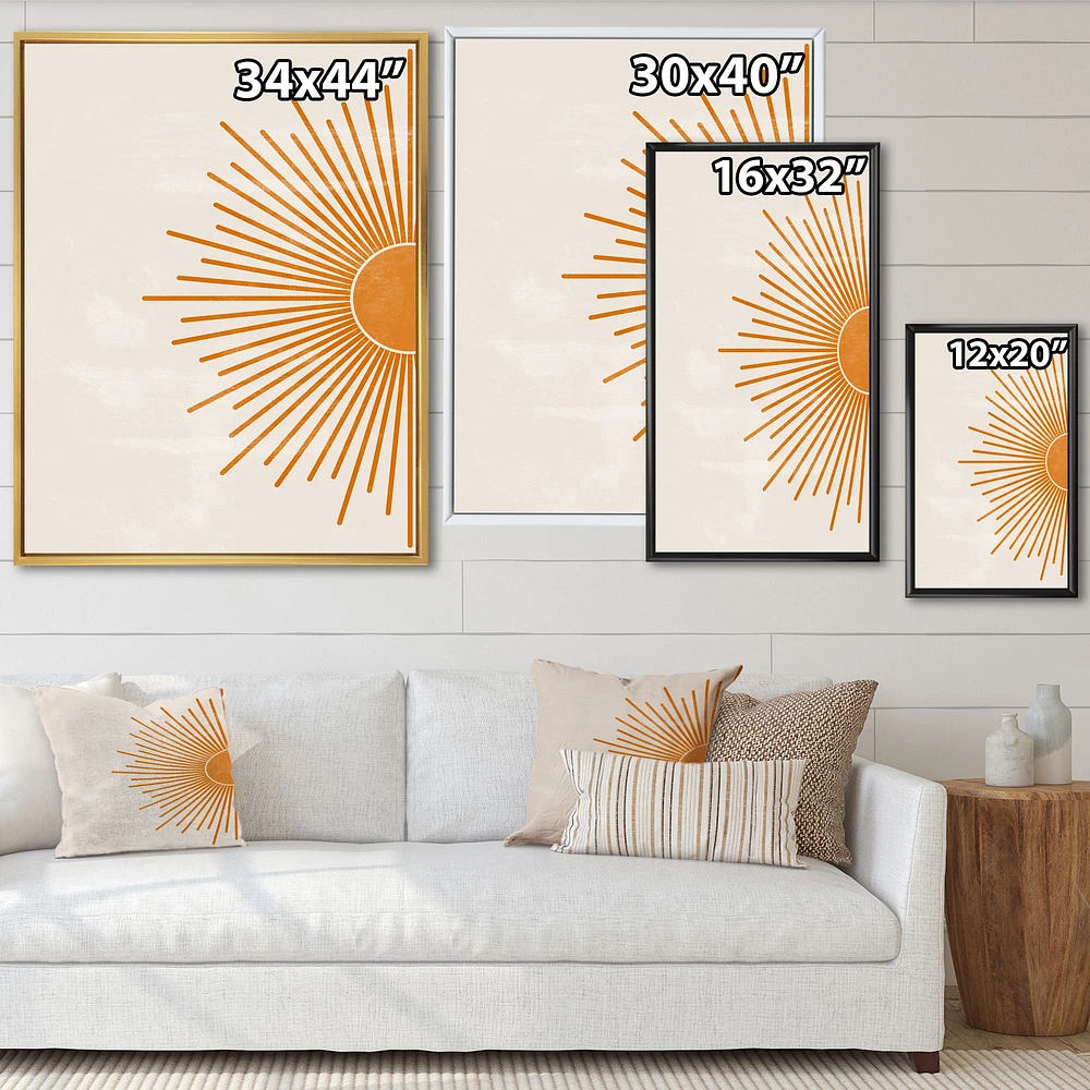 Orange Sun Print I  Canvas Wall Art