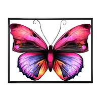 Bright Pink Butterfly Portrait  Wall Art