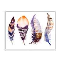 Purple Boho Feathers  Wall Art