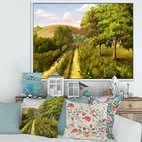 Vibrant Country Road During Summer  Wall Art