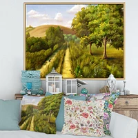 Vibrant Country Road During Summer  Wall Art