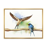 Two Barn Swallows Birds  Wall Art