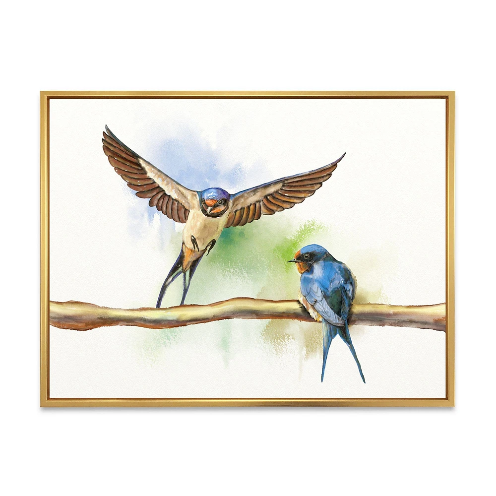 Two Barn Swallows Birds  Wall Art