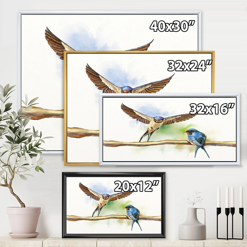Two Barn Swallows Birds  Wall Art