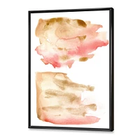 Pink Gold Red and Beige Abstract Clouds  Canvas Wall Art Print