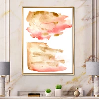 Pink Gold Red and Beige Abstract Clouds  Canvas Wall Art Print