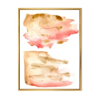 Pink Gold Red and Beige Abstract Clouds  Canvas Wall Art Print
