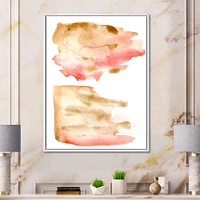 Pink Gold Red and Beige Abstract Clouds  Canvas Wall Art Print