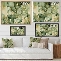 Green Luxury Abstract Fluid Art I Canvas Wall Print