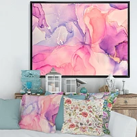 Pink and Purple Abstract Marble Texture I Canvas Wall Art Print