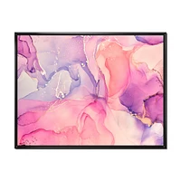 Pink and Purple Abstract Marble Texture I Canvas Wall Art Print
