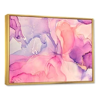 Pink and Purple Abstract Marble Texture I Canvas Wall Art Print