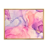 Pink and Purple Abstract Marble Texture I Canvas Wall Art Print