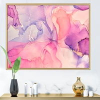 Pink and Purple Abstract Marble Texture I Canvas Wall Art Print