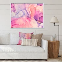 Pink and Purple Abstract Marble Texture I Canvas Wall Art Print