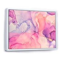 Pink and Purple Abstract Marble Texture I Canvas Wall Art Print