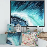 Navy Blue Ocean Waves with White Seafoam I Canvas Wall Art Print