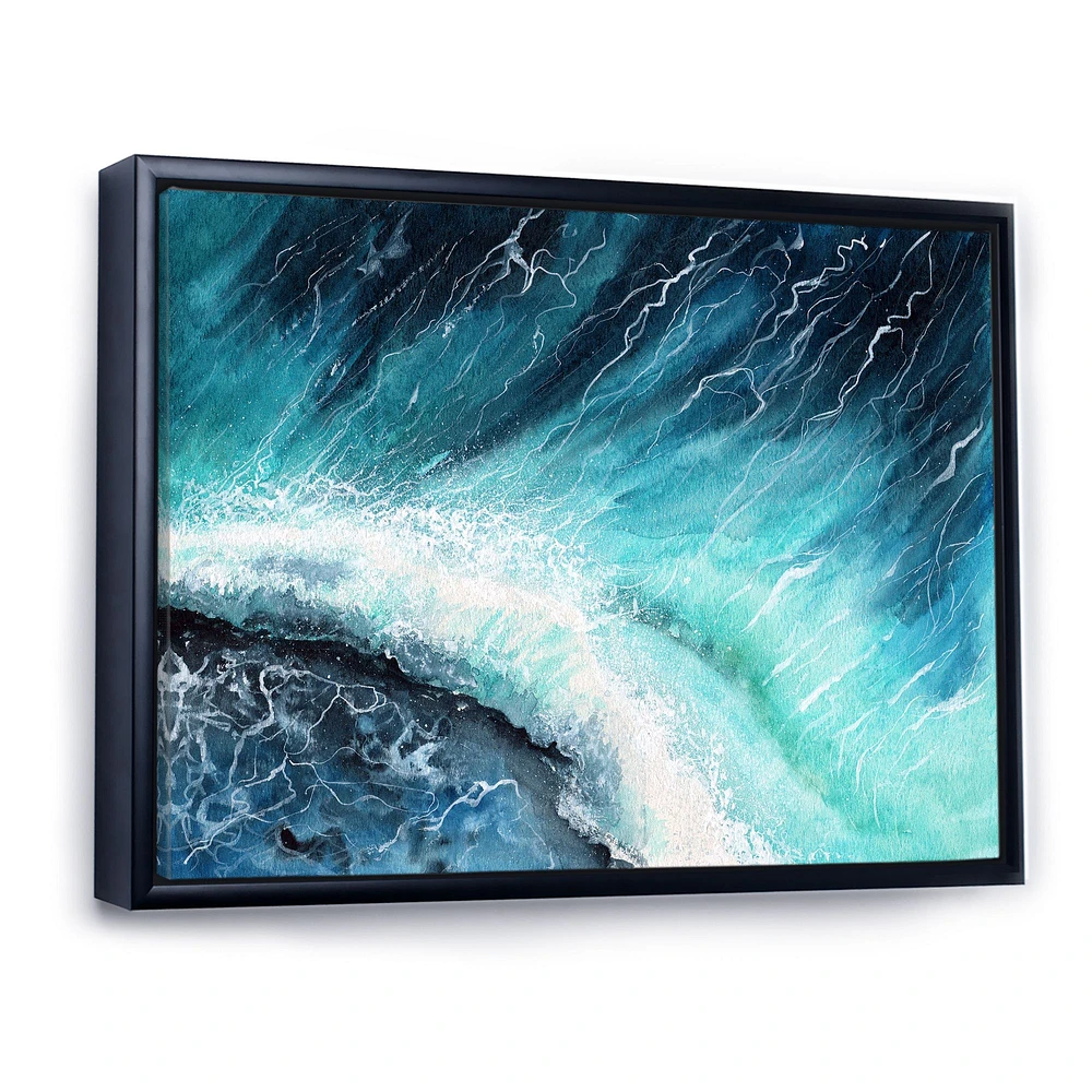 Navy Blue Ocean Waves with White Seafoam I Canvas Wall Art Print