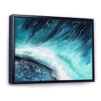 Navy Blue Ocean Waves with White Seafoam I Canvas Wall Art Print