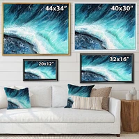 Navy Blue Ocean Waves with White Seafoam I Canvas Wall Art Print