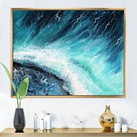 Navy Blue Ocean Waves with White Seafoam I Canvas Wall Art Print