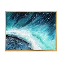 Navy Blue Ocean Waves with White Seafoam I Canvas Wall Art Print
