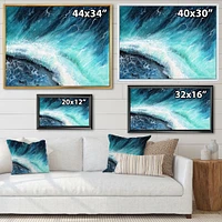 Navy Blue Ocean Waves with White Seafoam I Canvas Wall Art Print